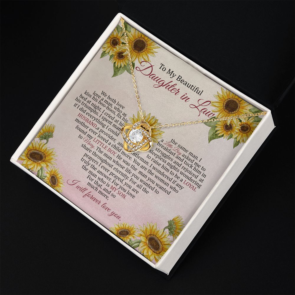 Daughter In Law - I Will Forever Love You - Love Knot Necklace