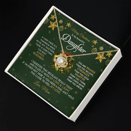 Daughter Mom - Merry Christmas - You Mean To Me - Love Knot Necklace - Charming Present