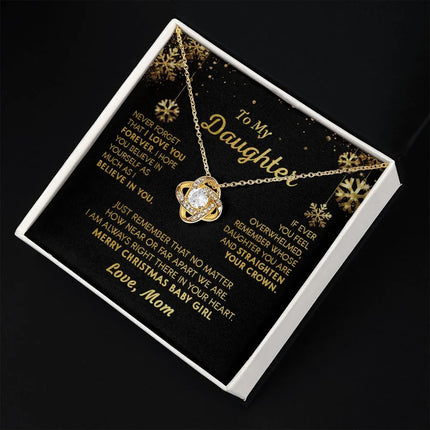 Daughter Mom - Merry Christmas - Love Knot Necklace - Charming Present
