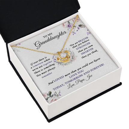 To My Granddaughter Love You Today, Tomorrow And Forever - Love Knot Necklace SO32V - Charming Present