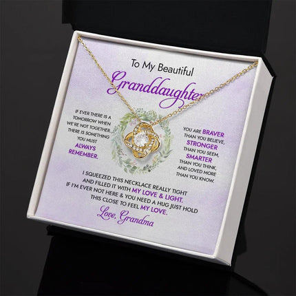 To My Beautiful Granddaughter - My Love And Light - Love Knot Necklace DR18U - Charming Present
