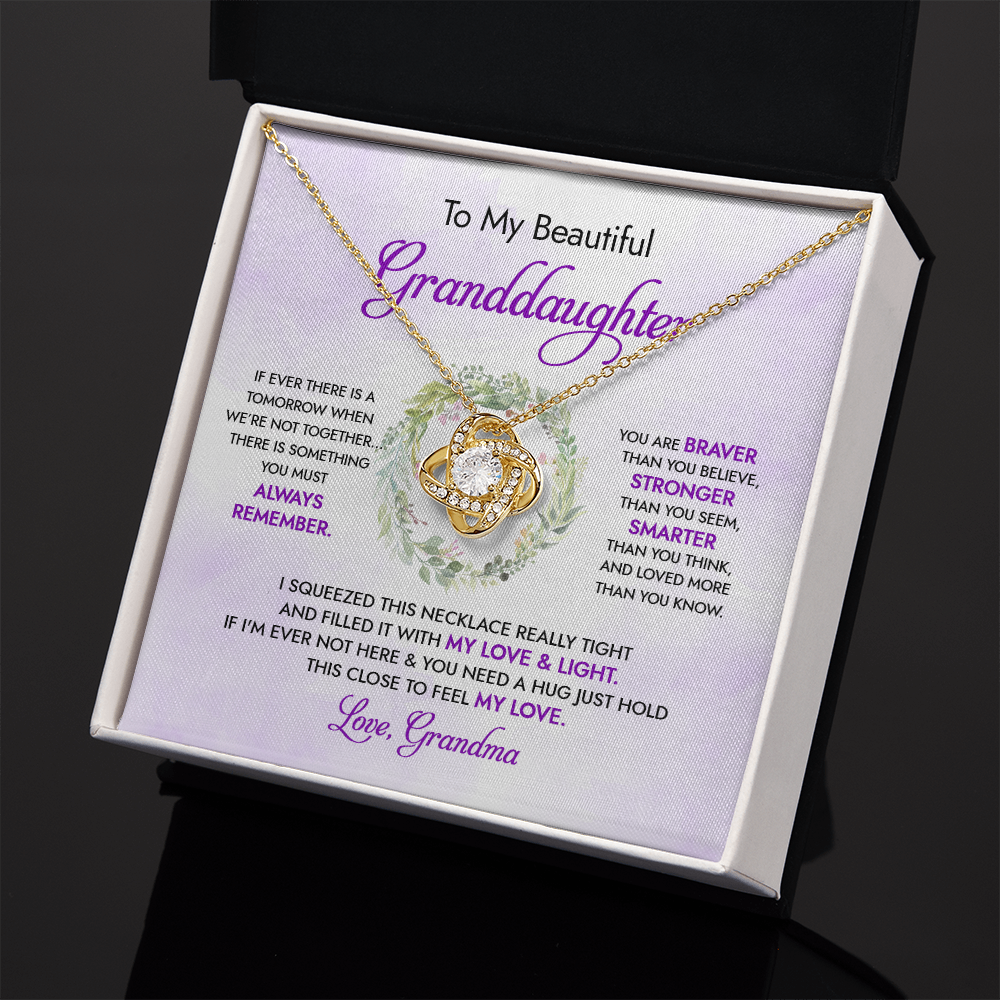 To My Beautiful Granddaughter - My Love And Light - Love Knot Necklace DR18U