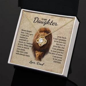 Daughter - Dad - I Am Proud To Be Your Father - Love Knot Necklace