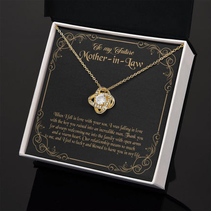 Future Mother In Law - Thank You For Always Welcoming Me - Love Knot Necklace - Charming Present