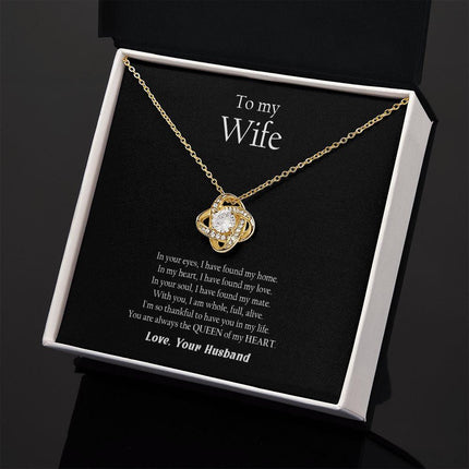 Husband Wife - Thankful To Have You In My Life - Love Knot Necklace - Charming Present