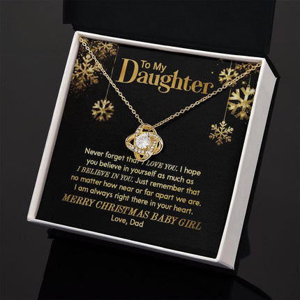 Daughter Dad - Merry Christmas - Love Knot Necklace - Charming Present