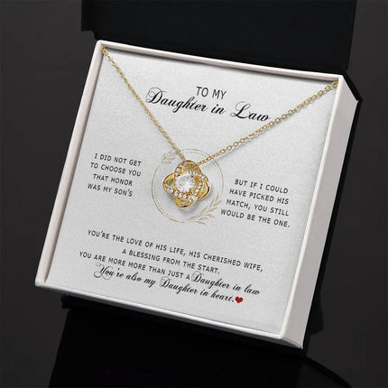 To My Daughter In Law - You're My Daughter In Heart - Love Knot Necklace SO172V - Charming Present