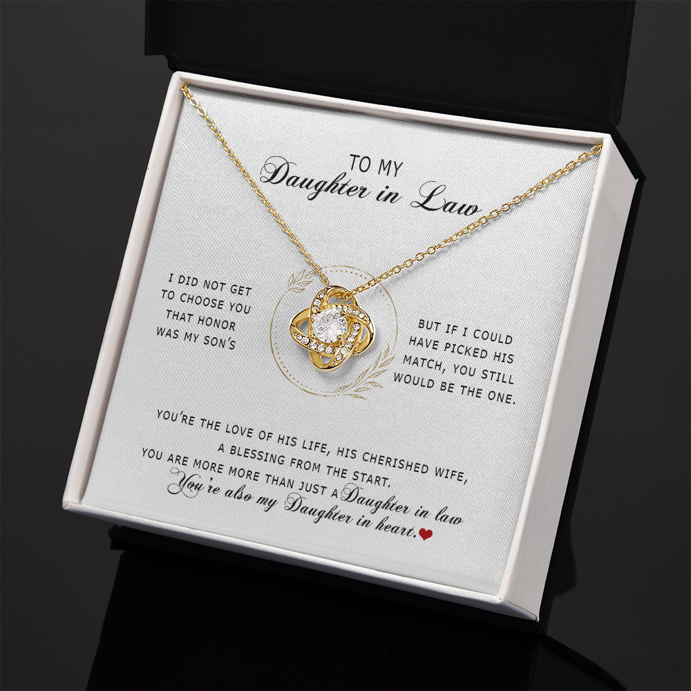 To My Daughter In Law - You're My Daughter In Heart - Love Knot Necklace SO172V