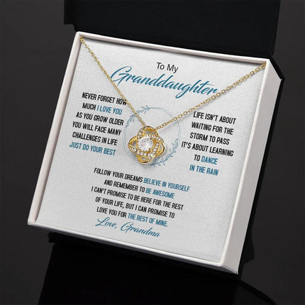 To My Granddaughter - Just Do Your Best - Love Knot Necklace SO161V - Charming Present