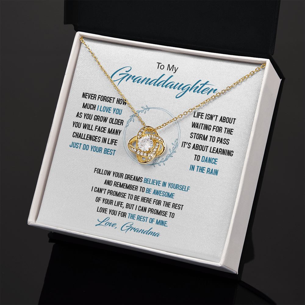 To My Granddaughter - Just Do Your Best - Love Knot Necklace SO161V