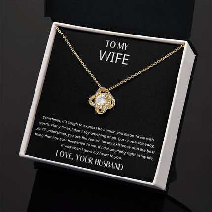 Husband Wife - How Much You Mean To Me - Love Knot Necklace - Charming Present