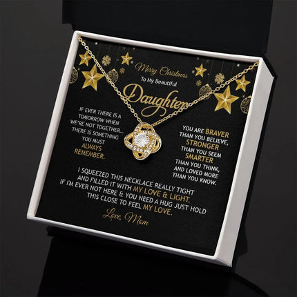 Daughter Mom - Merry Christmas - Love Knot Necklace - Charming Present