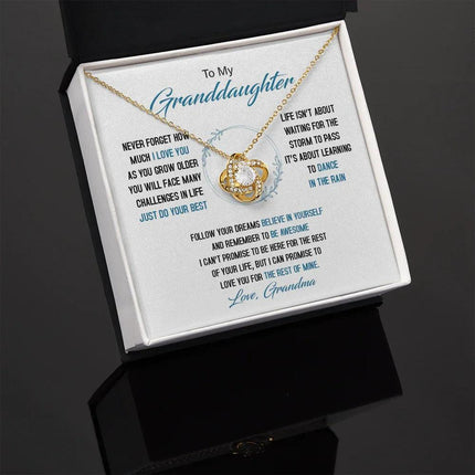To My Granddaughter - Just Do Your Best - Love Knot Necklace SO161V - Charming Present