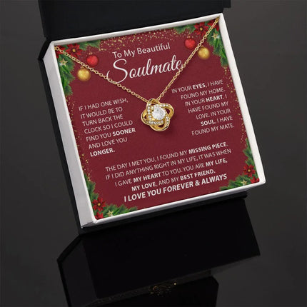 Beautiful Soulmate - I Love You Forever & Always - Love Knot Necklace - Charming Present