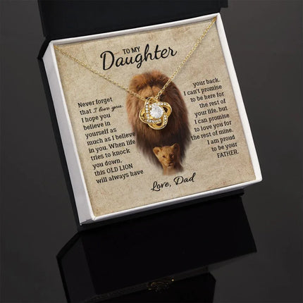 Daughter - Dad - I Am Proud To Be Your Father - Love Knot Necklace - Charming Present