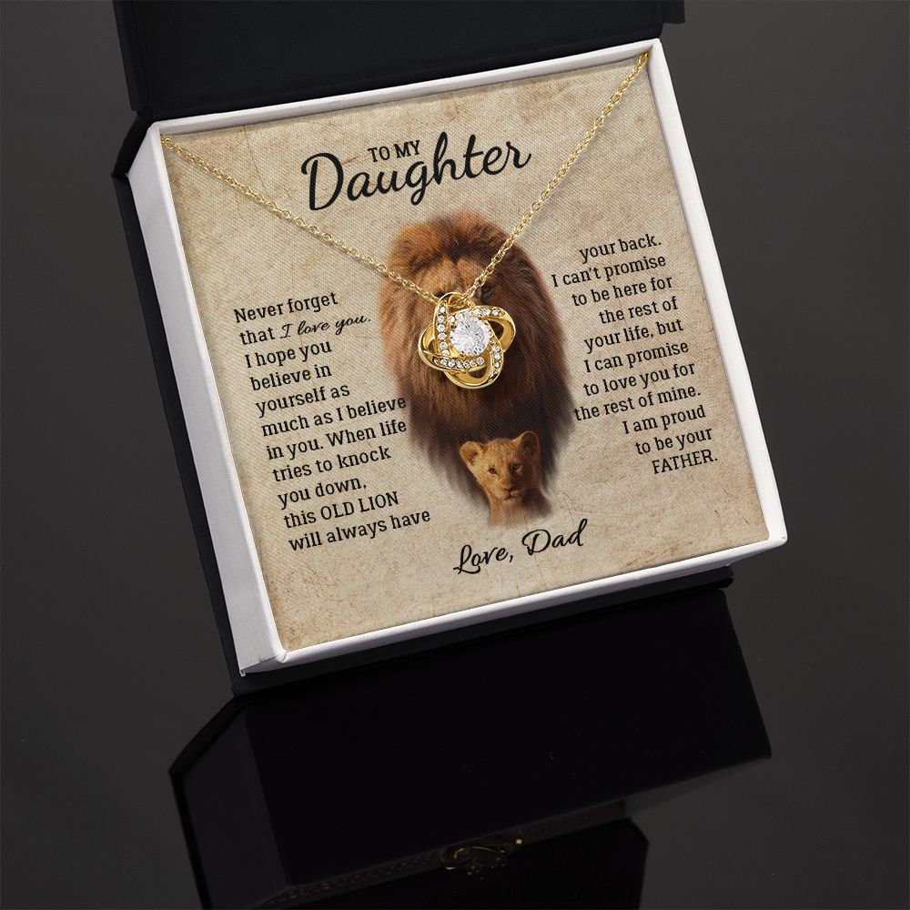 Daughter - Dad - I Am Proud To Be Your Father - Love Knot Necklace