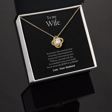 Husband Wife - Thankful To Have You In My Life - Love Knot Necklace - Charming Present