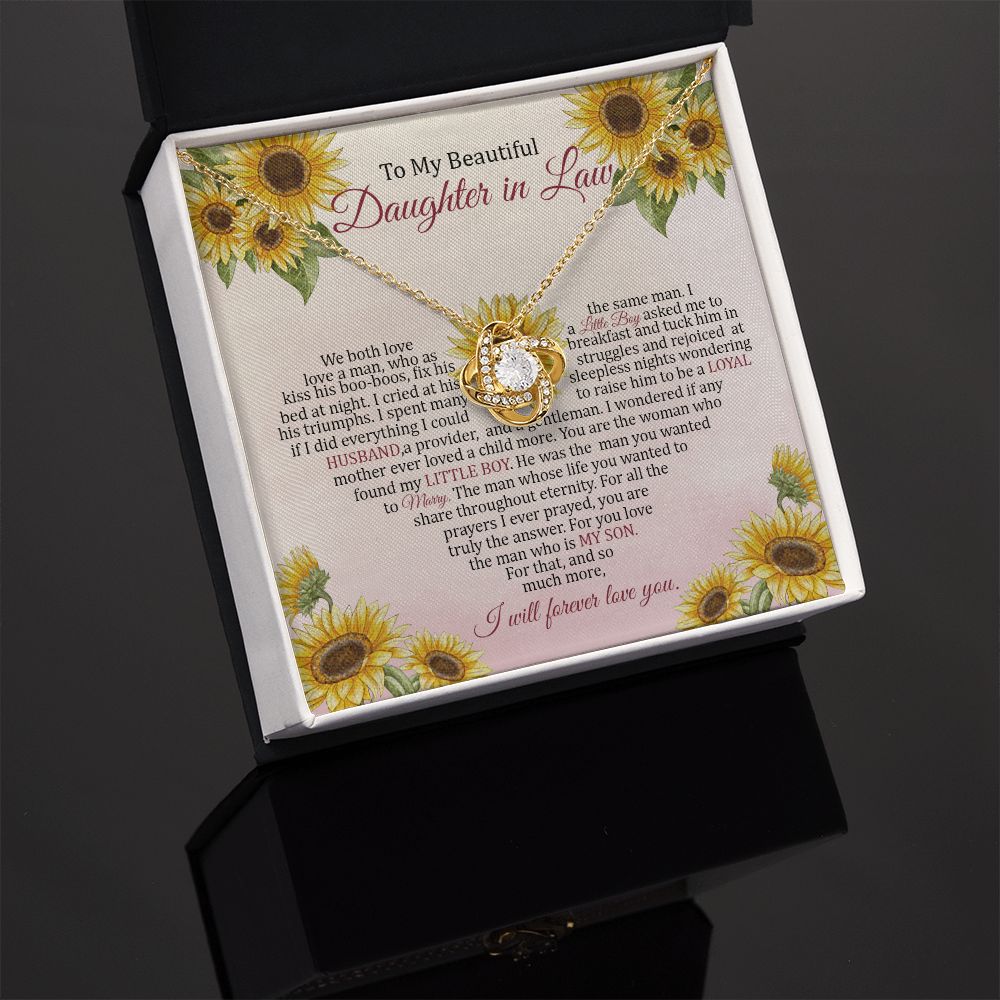 Daughter In Law - I Will Forever Love You - Love Knot Necklace