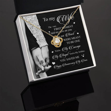 Wife Husband - I Knew Our Hearts Were Meant To Be One - Love Knot Necklace - Charming Present