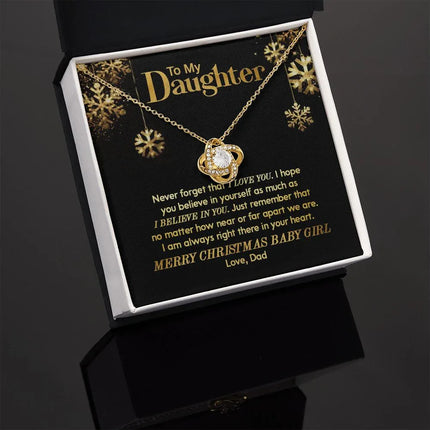 Daughter Dad - Merry Christmas - Love Knot Necklace - Charming Present