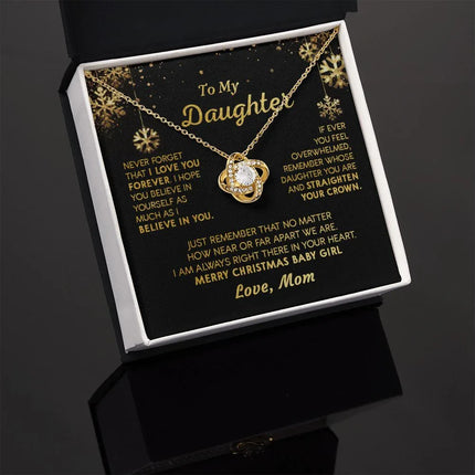 Daughter Mom - Merry Christmas - Love Knot Necklace - Charming Present