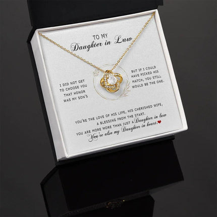 To My Daughter In Law - You're My Daughter In Heart - Love Knot Necklace SO172V - Charming Present