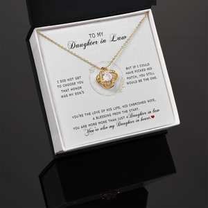 To My Daughter In Law - You're My Daughter In Heart - Love Knot Necklace SO172V