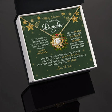 Daughter Mom - Merry Christmas - You Mean To Me - Love Knot Necklace - Charming Present