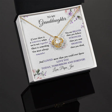 To My Granddaughter Love You Today, Tomorrow And Forever - Love Knot Necklace SO32V - Charming Present