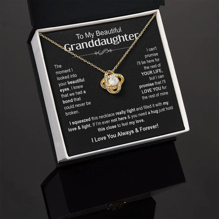 Granddaughter - I Love You Always & Forever - Love Knot Necklace - Charming Present