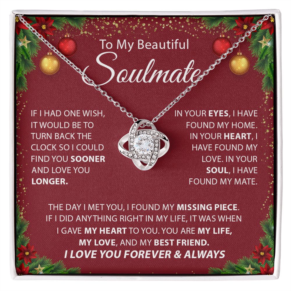 Beautiful Soulmate - I Love You Forever & Always - Love Knot Necklace