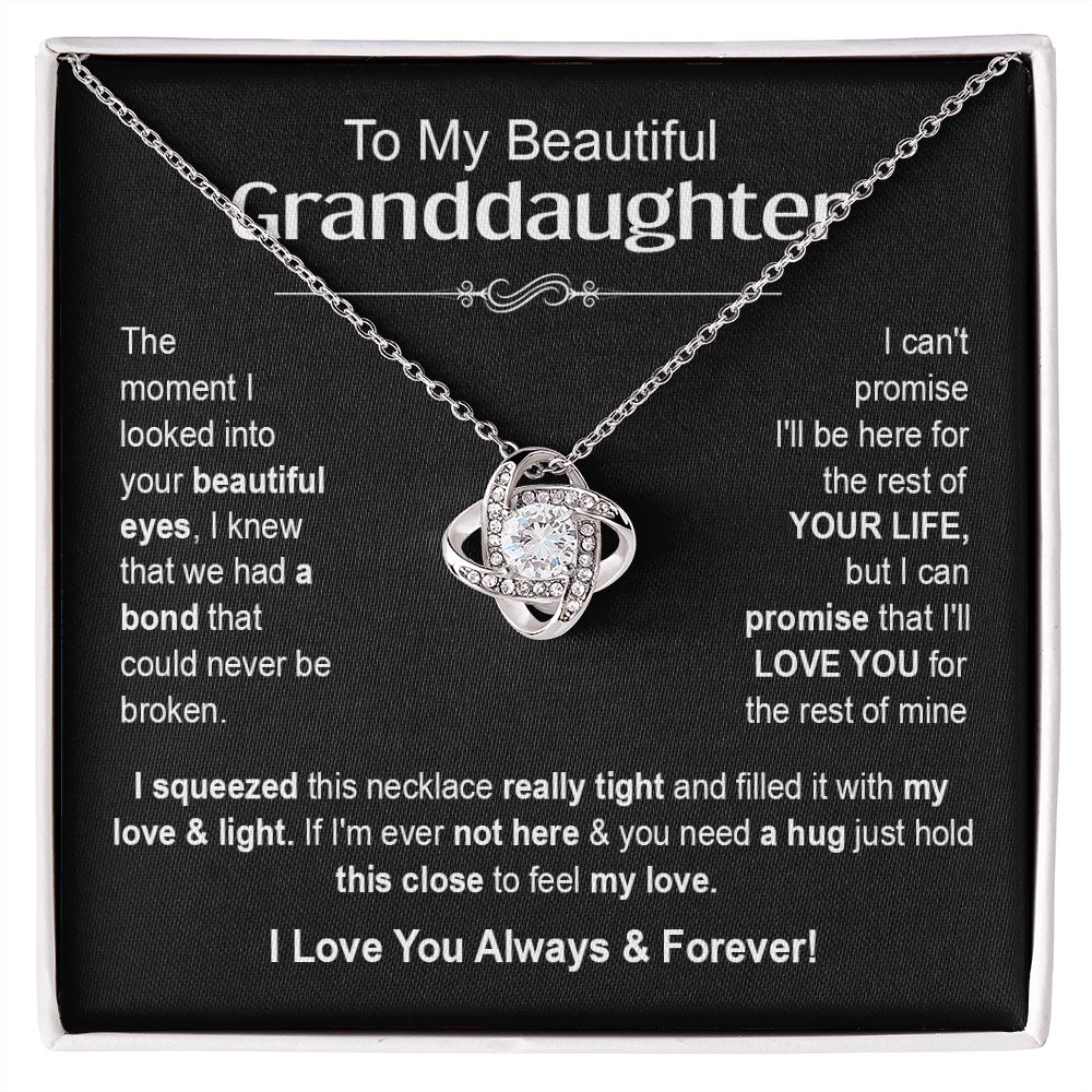 Granddaughter - I Love You Always & Forever - Love Knot Necklace