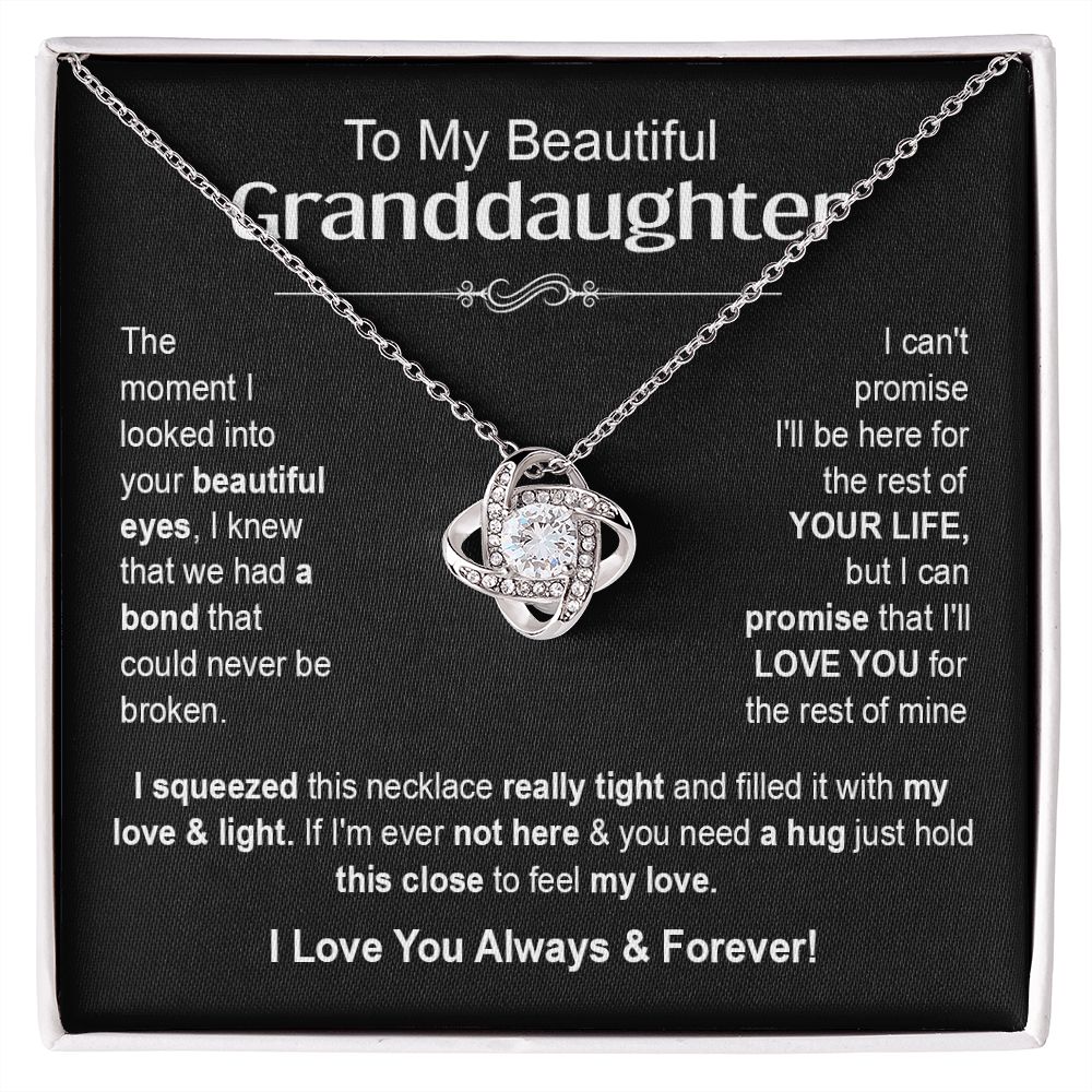 Granddaughter - I Love You Always & Forever - Love Knot Necklace