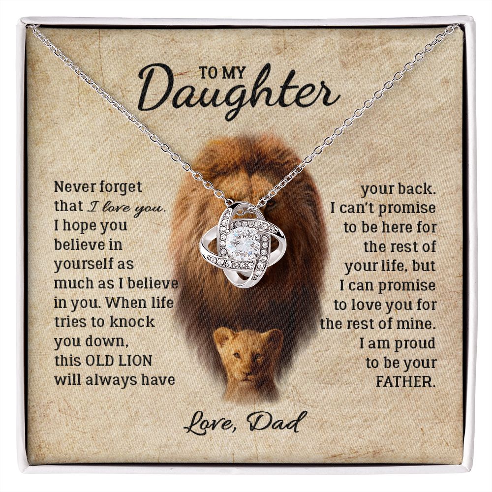 Daughter - Dad - I Am Proud To Be Your Father - Love Knot Necklace