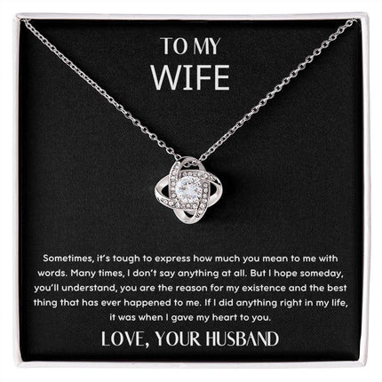 Husband Wife - How Much You Mean To Me - Love Knot Necklace - Charming Present