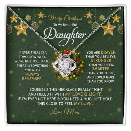 Daughter Mom - Merry Christmas - You Mean To Me - Love Knot Necklace - Charming Present