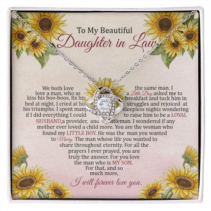 Daughter In Law - I Will Forever Love You - Love Knot Necklace - Charming Present