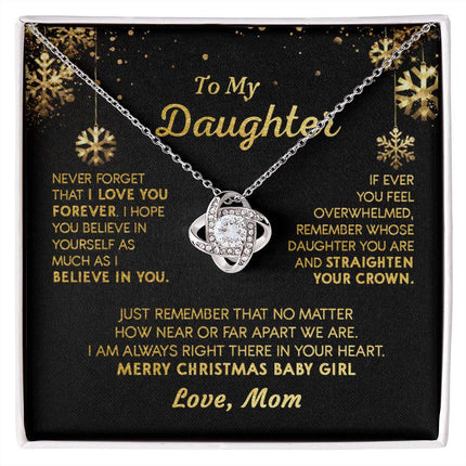 Daughter Mom - Merry Christmas - Love Knot Necklace - Charming Present