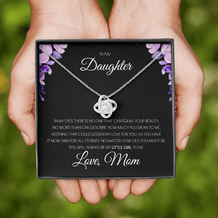 To My Daughter - You'll Always Be My Little Girl - Love Knot Necklace SO151T - Charming Present