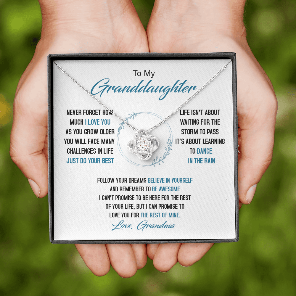 To My Granddaughter - Just Do Your Best - Love Knot Necklace SO161V