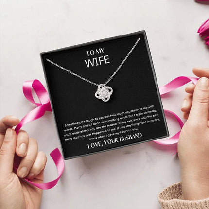Husband Wife - How Much You Mean To Me - Love Knot Necklace - Charming Present
