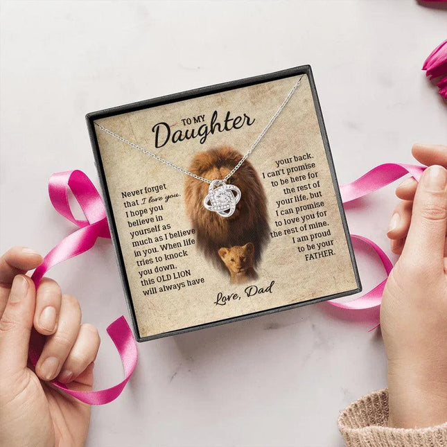 Daughter - Dad - I Am Proud To Be Your Father - Love Knot Necklace - Charming Present