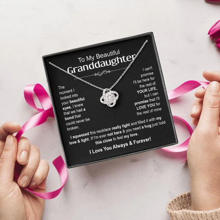 Granddaughter - I Love You Always & Forever - Love Knot Necklace - Charming Present