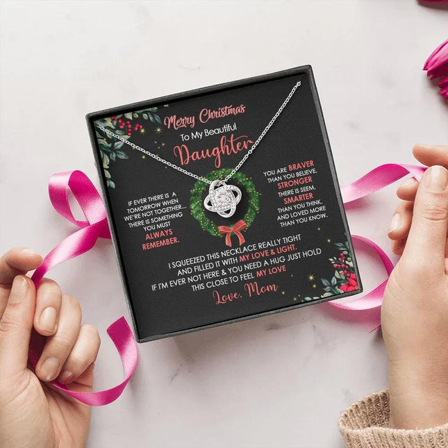 Daughter Mom - Merry Christmas - Love Knot Necklace - Charming Present