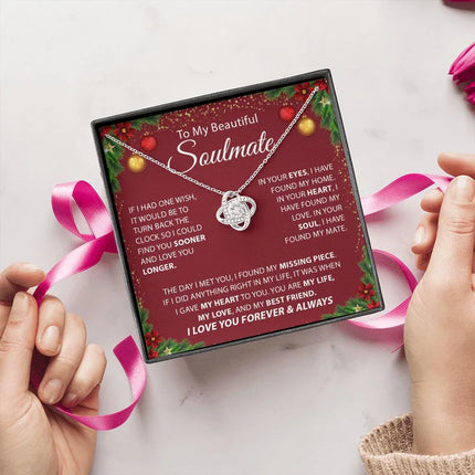 Beautiful Soulmate - I Love You Forever & Always - Love Knot Necklace - Charming Present