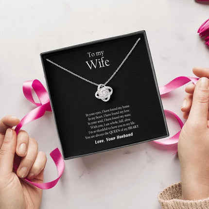 Husband Wife - Thankful To Have You In My Life - Love Knot Necklace - Charming Present