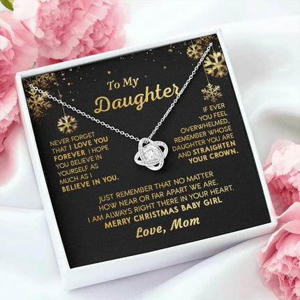 Daughter Mom - Merry Christmas - Love Knot Necklace - Charming Present
