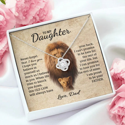 Daughter - Dad - I Am Proud To Be Your Father - Love Knot Necklace - Charming Present