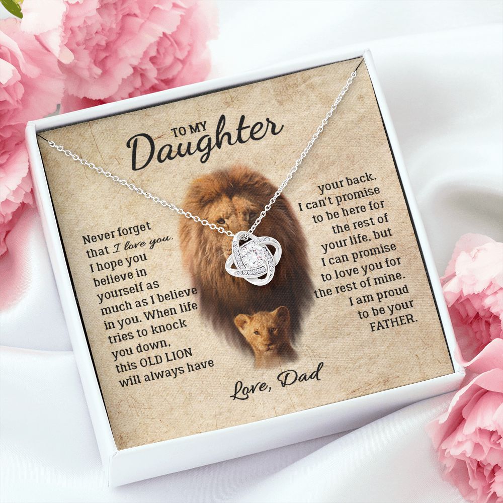 Daughter - Dad - I Am Proud To Be Your Father - Love Knot Necklace