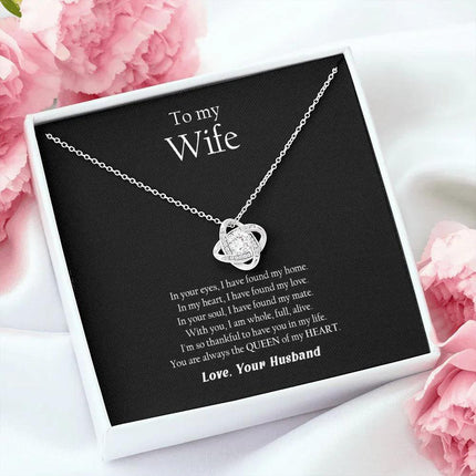 Husband Wife - Thankful To Have You In My Life - Love Knot Necklace - Charming Present